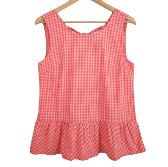 J.Crew Factory Peplum Gingham Top - Picture 2 of 10